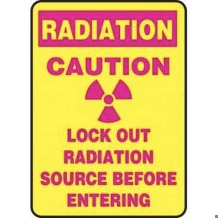 Accuform Radiation & Laser Sign, 14 in H x 10 in W, Accu-Shield MRAD911XP